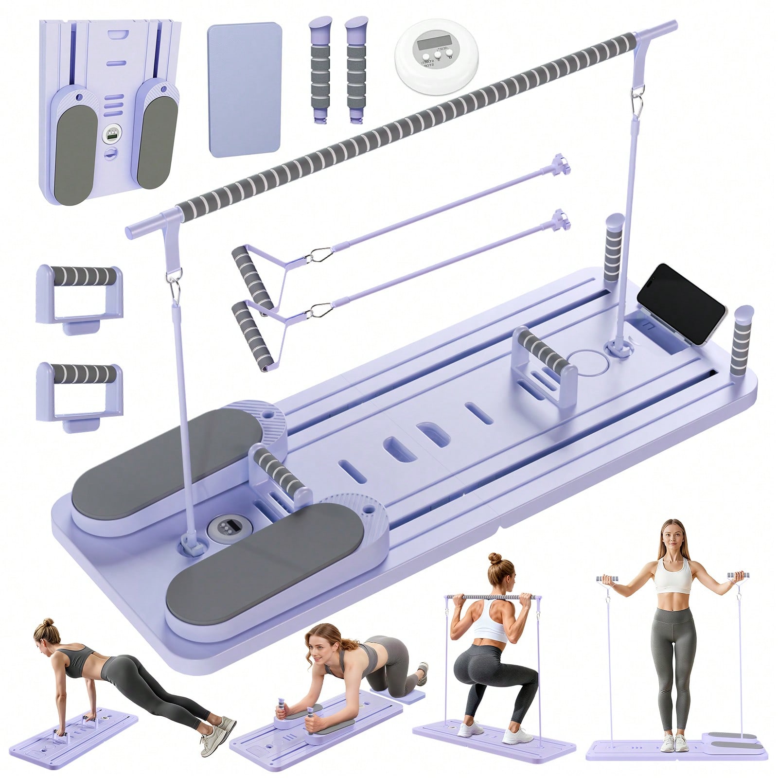 Pilates & Yoga Tina Fehrenbach - Reformer de Pilates com Barra, Prancha